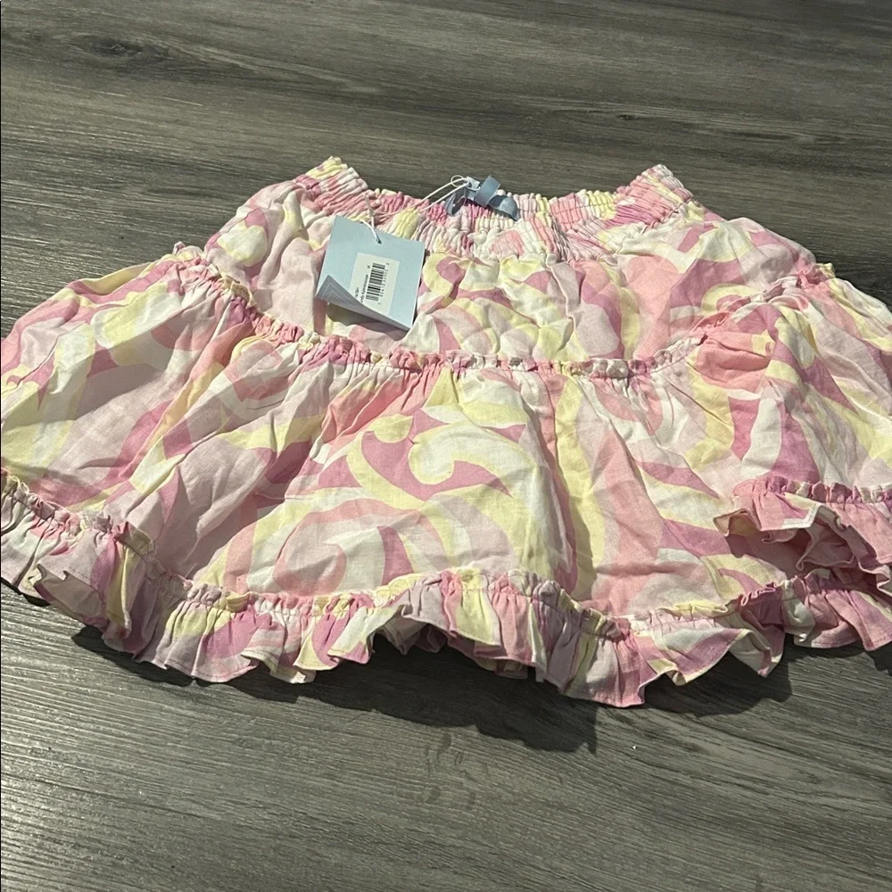 Pink and Yellow Ruffled skirt‎